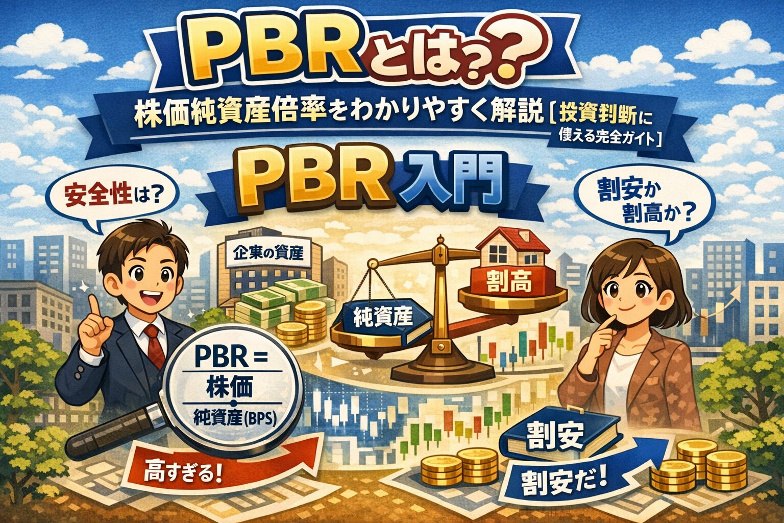 PBR（株価純資産倍率）入門 割安株の見つけ方を解説する図解イメージ